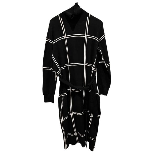 Barbour Aldora Windowpane Long Sleeve Cotton Blend Sweater Dress  (US/12) - Picture 4 of 10